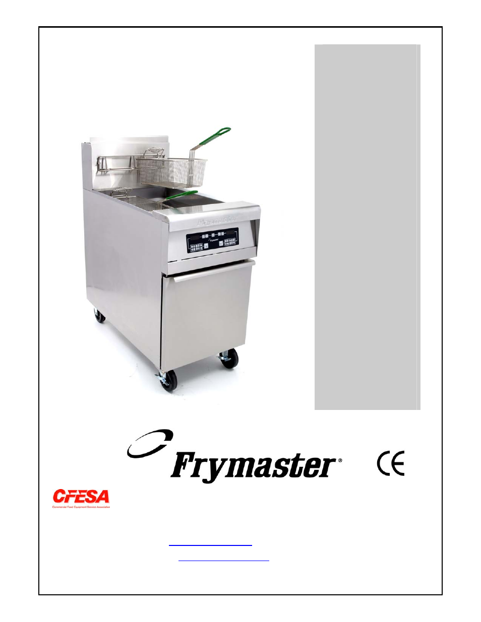 Frymaster FMCFE User Manual | 88 pages