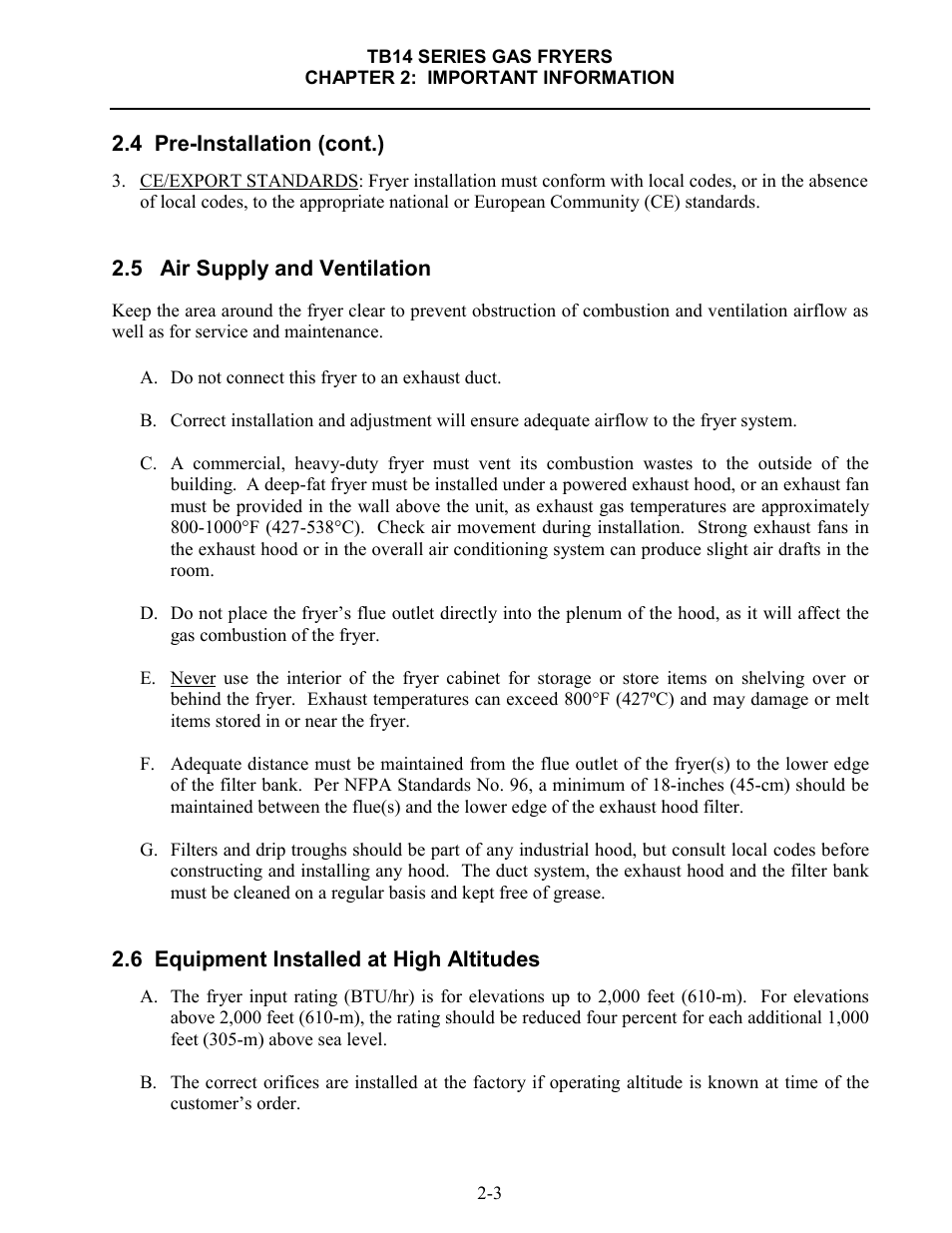Frymaster TB14 User Manual | Page 11 / 60