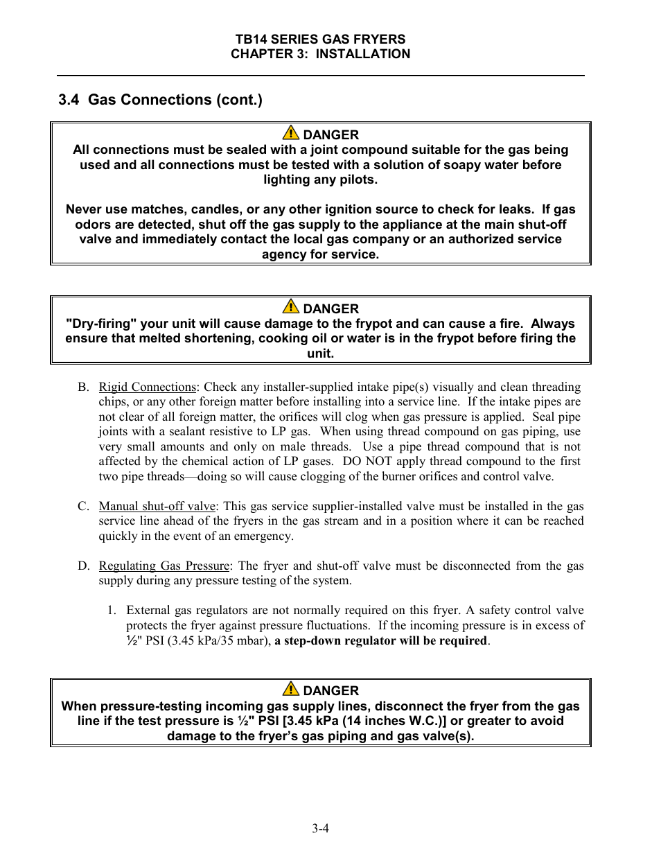 Frymaster TB14 User Manual | Page 16 / 60