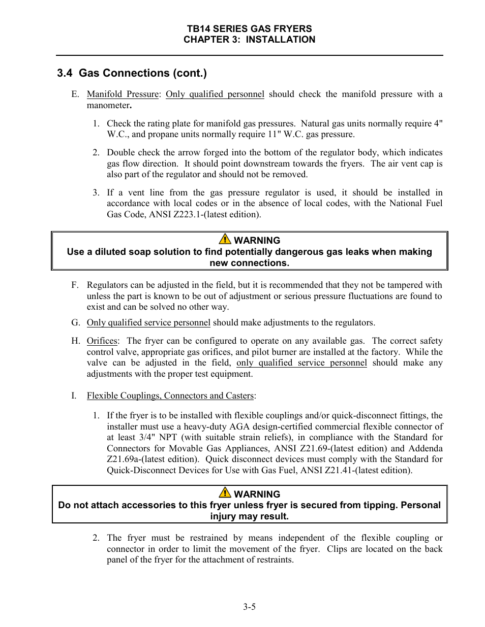 Frymaster TB14 User Manual | Page 17 / 60