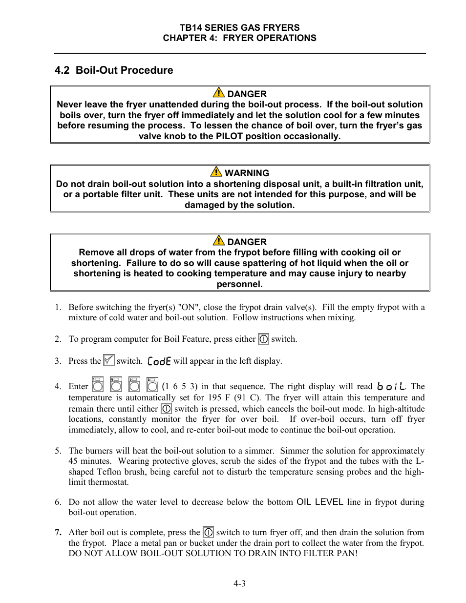 Frymaster TB14 User Manual | Page 21 / 60