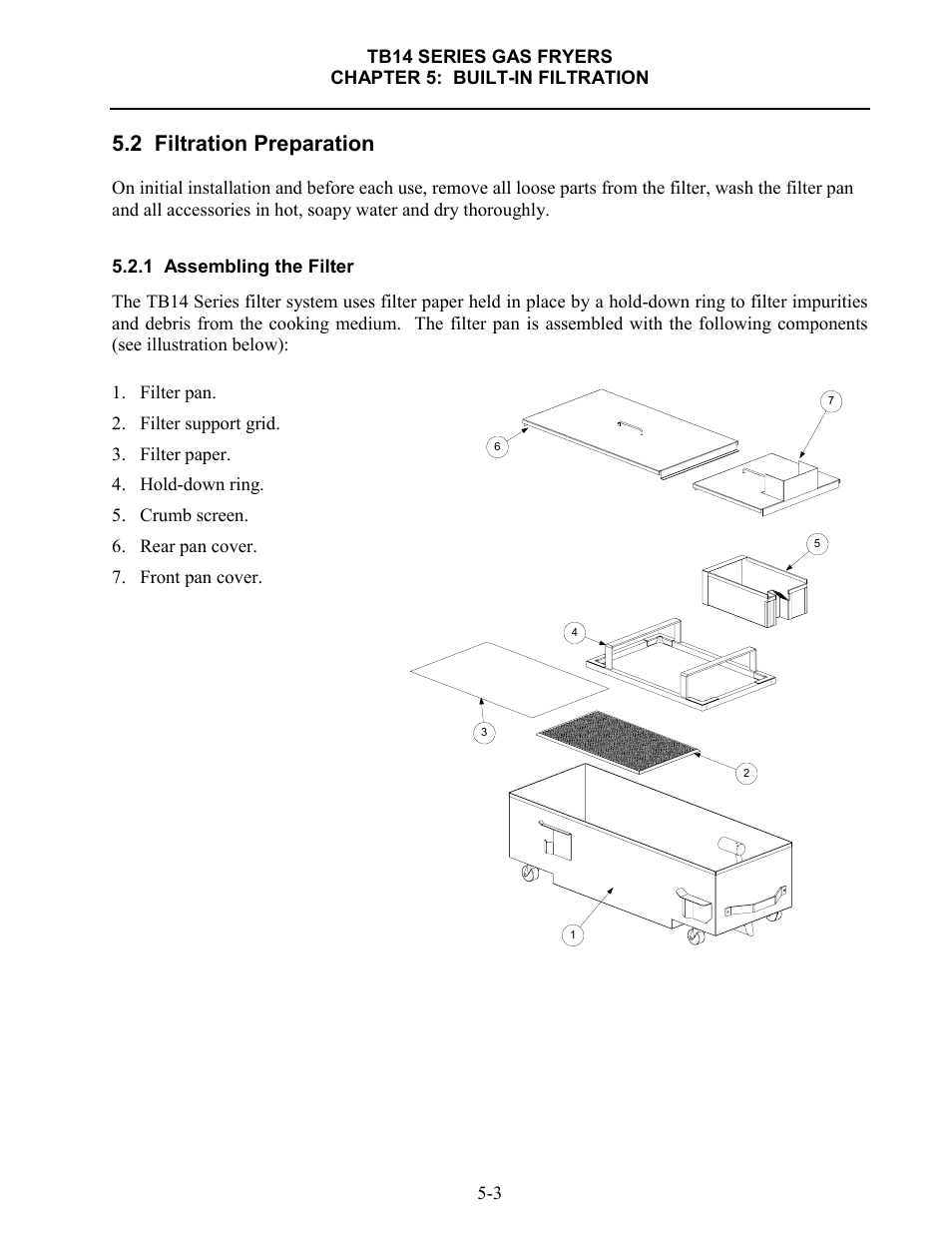 2 filtration preparation | Frymaster TB14 User Manual | Page 25 / 60