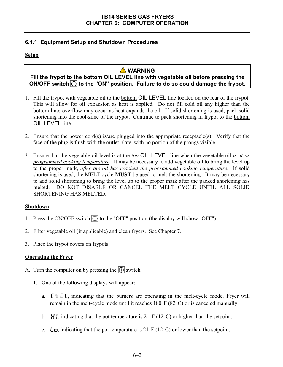 Frymaster TB14 User Manual | Page 37 / 60
