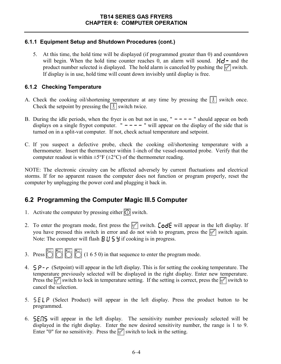 Frymaster TB14 User Manual | Page 39 / 60