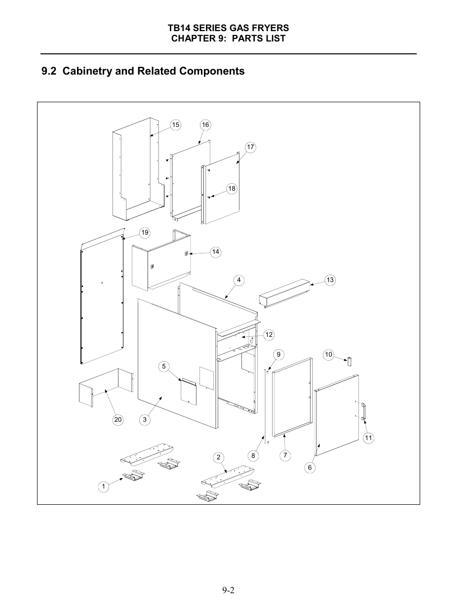 2 cabinetry and related components | Frymaster TB14 User Manual | Page 51 / 60
