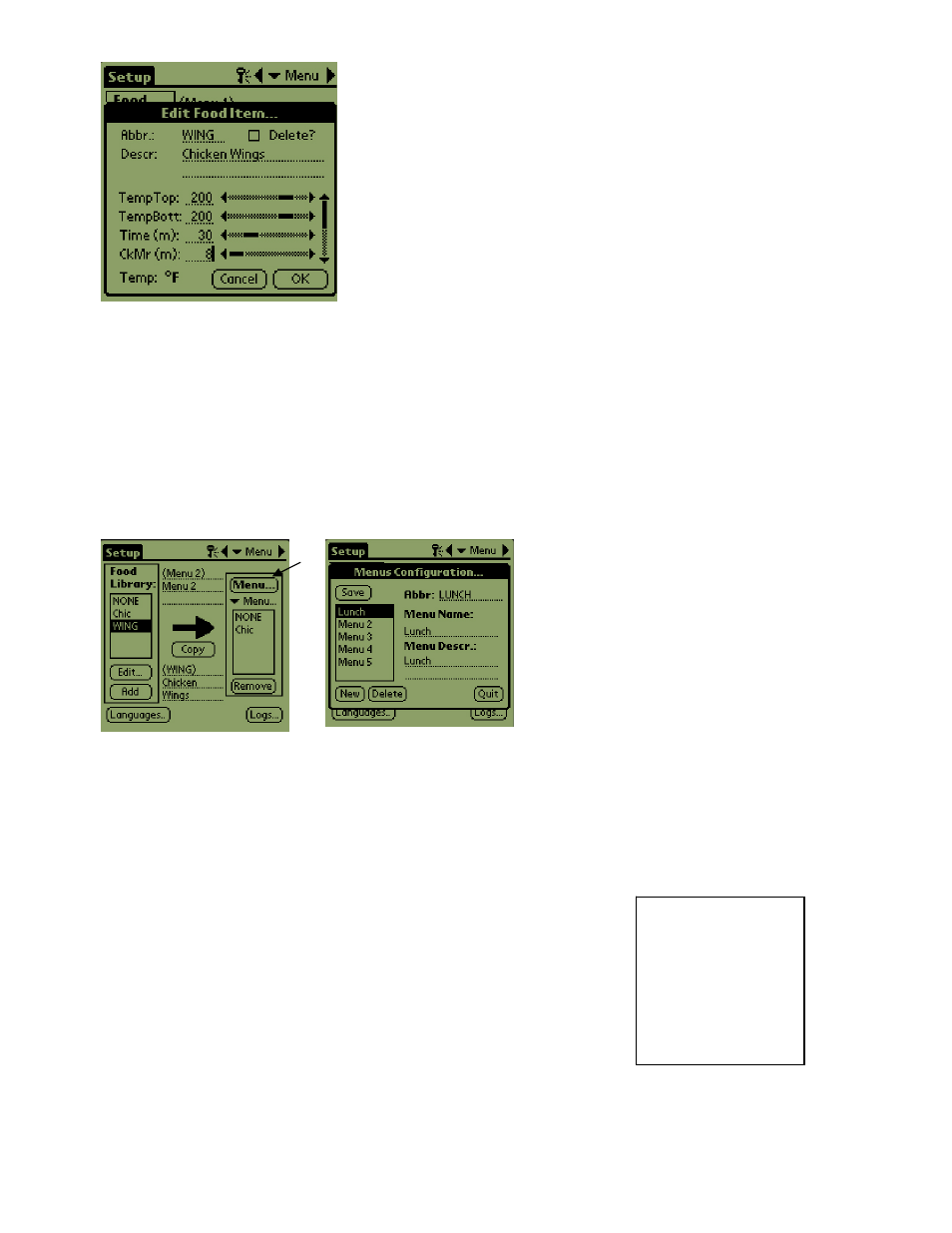 3 changing menu name/deleting menus | Frymaster HCP User Manual | Page 17 / 30