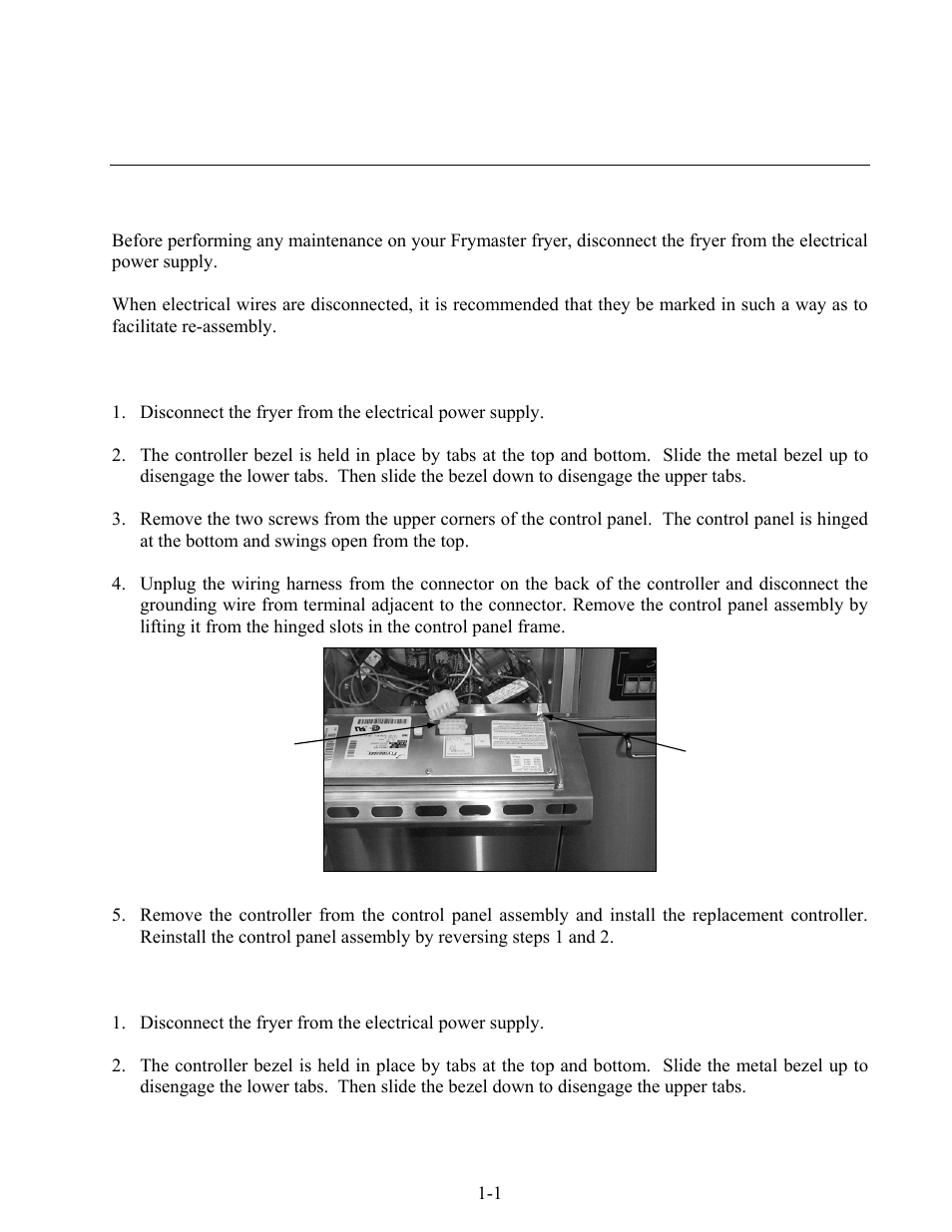 Re series e, Electric fryers chapter 1: service procedures | Frymaster FOOTPRINT E4 User Manual | Page 6 / 88