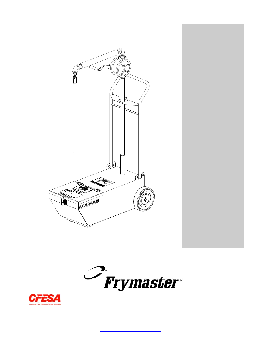 Frymaster CFESA SDU50 User Manual | 13 pages