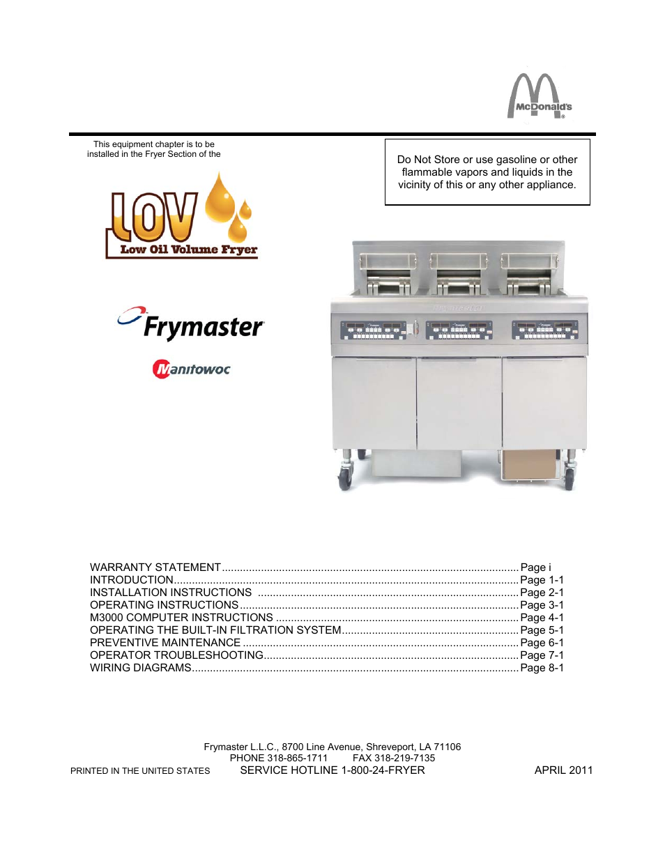 Frymaster GEN II LOVTM BIELA14 User Manual | 86 pages