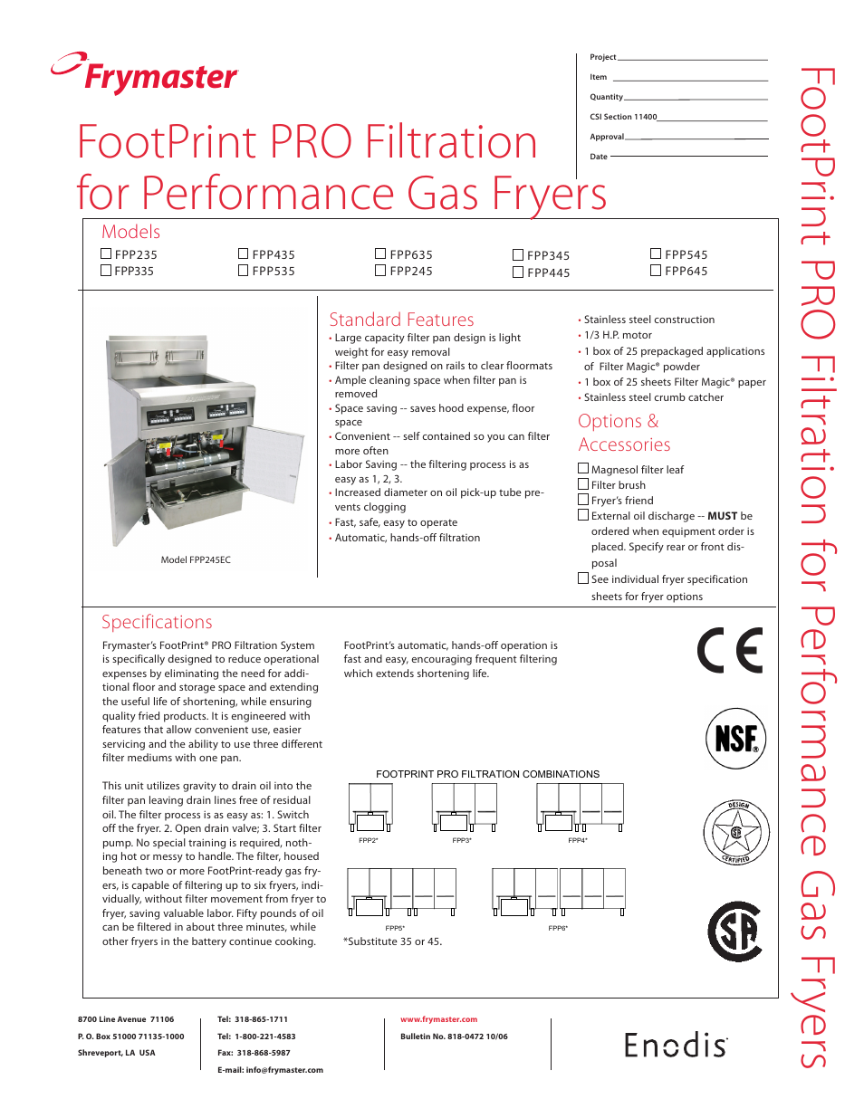 Frymaster FootPrint PRO FPP645 User Manual | 2 pages