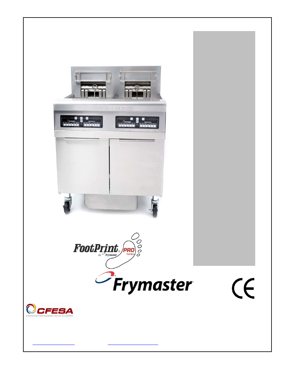 Frymaster FOOTPRINT RE80 User Manual | 64 pages