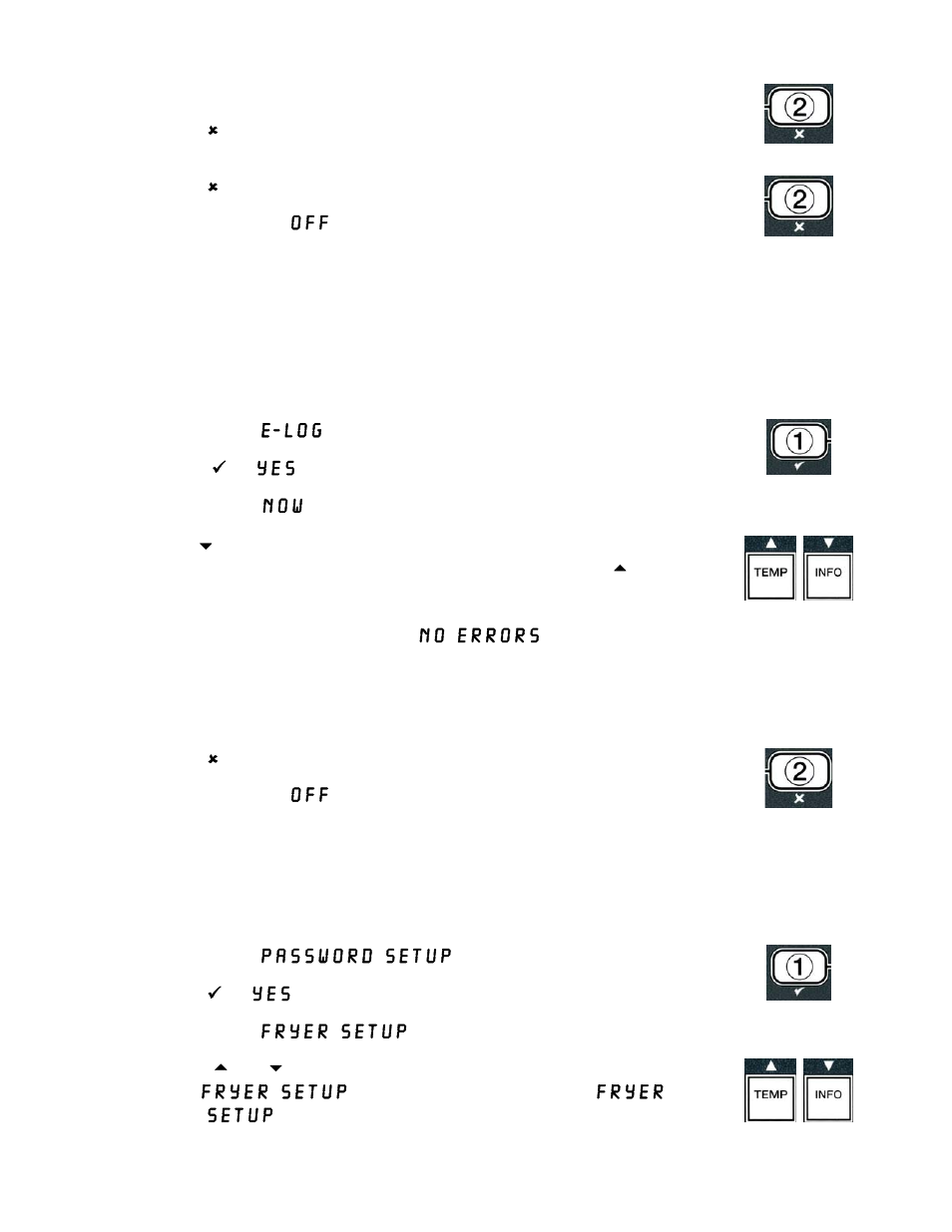 2 e-log mode, 3 password setup mode | Frymaster LOV BIGLA30 User Manual | Page 55 / 88