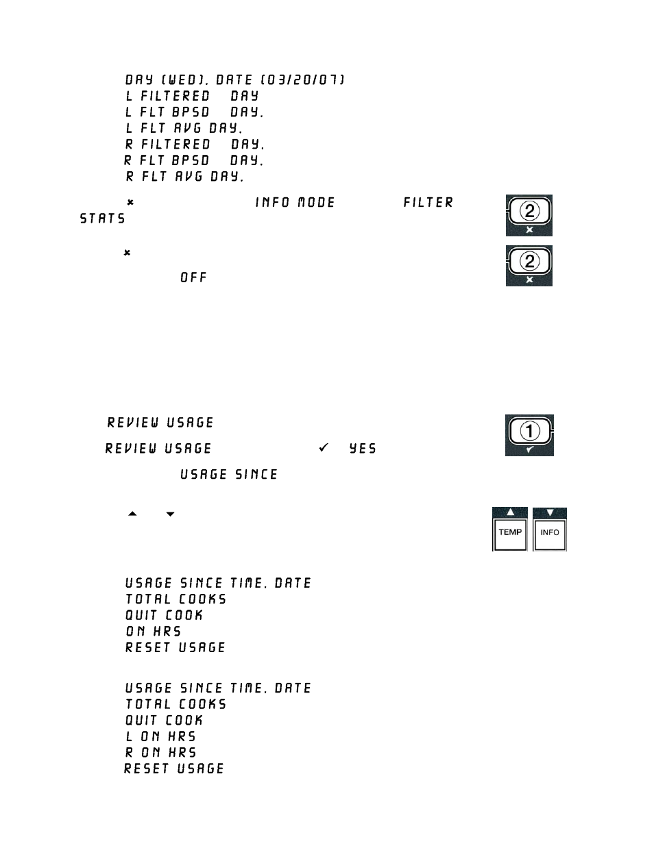 2 review usage mode | Frymaster LOV BIGLA30 User Manual | Page 60 / 88