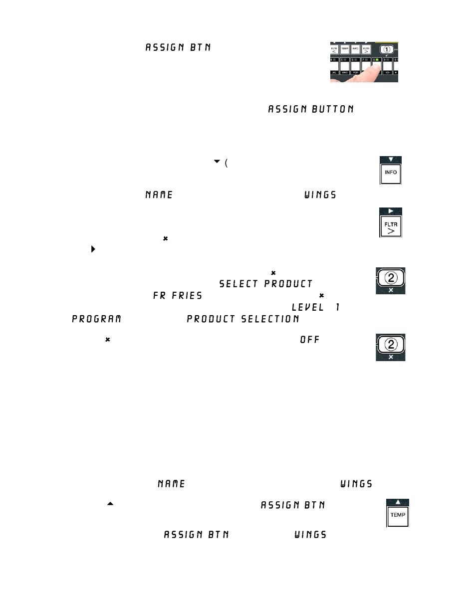 3 storing menu items in product buttons | Frymaster 14 Series User Manual | Page 33 / 78