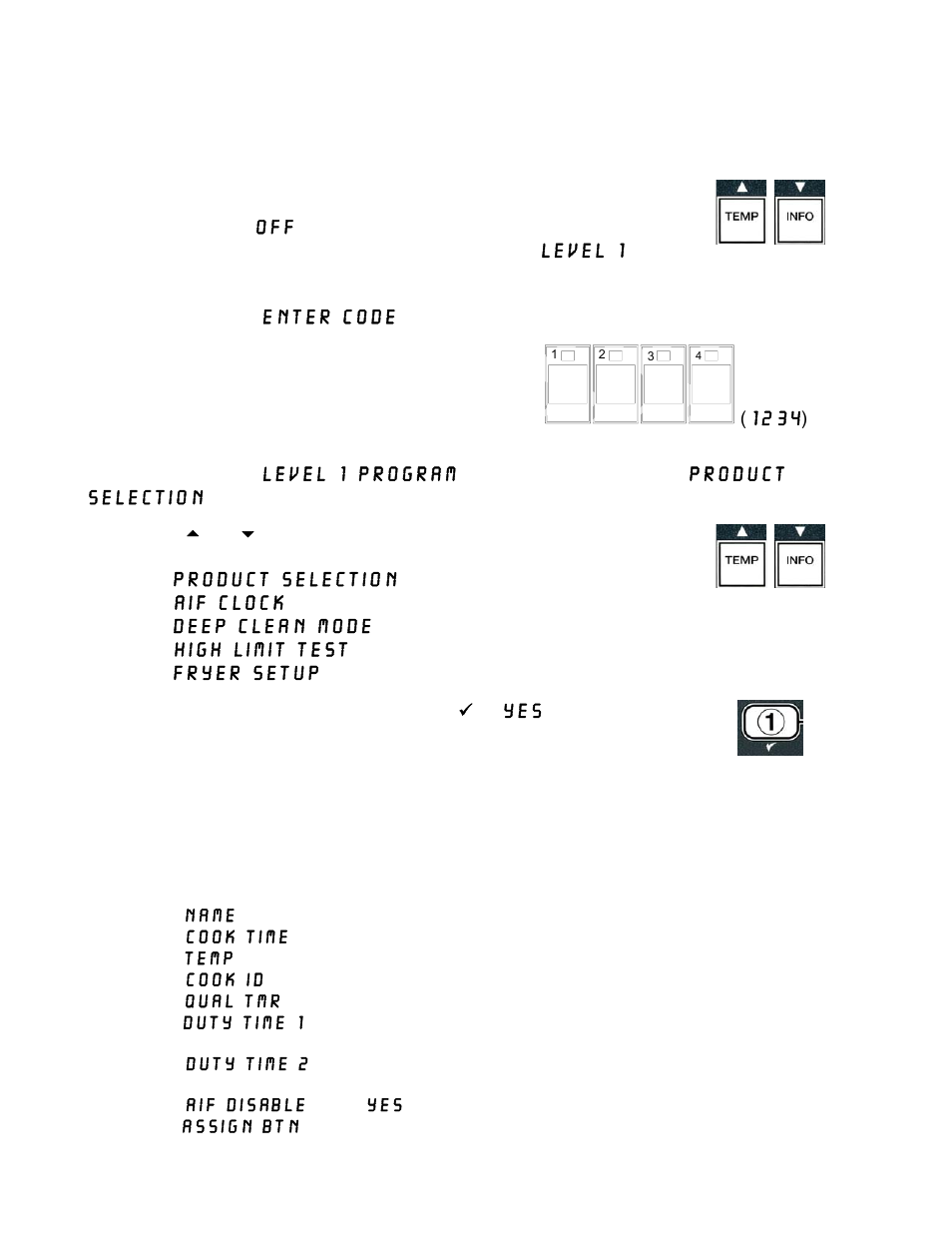 12 programming level one, 1 product selection | Frymaster 14 Series User Manual | Page 42 / 78