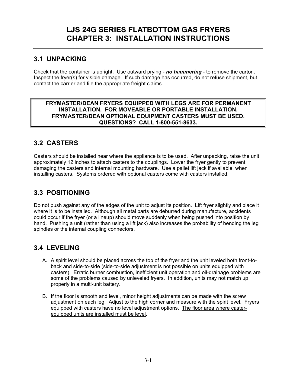 Frymaster 1824G User Manual | Page 11 / 44