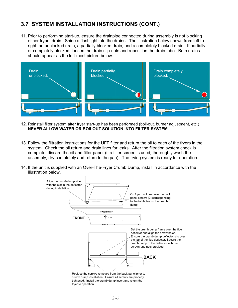 7 system installation instructions (cont.) | Frymaster 1824G User Manual | Page 16 / 44