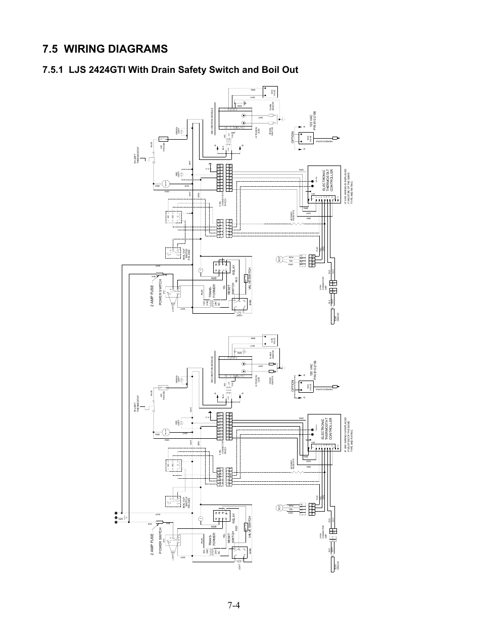 5 wiring diagrams | Frymaster 1824G User Manual | Page 40 / 44