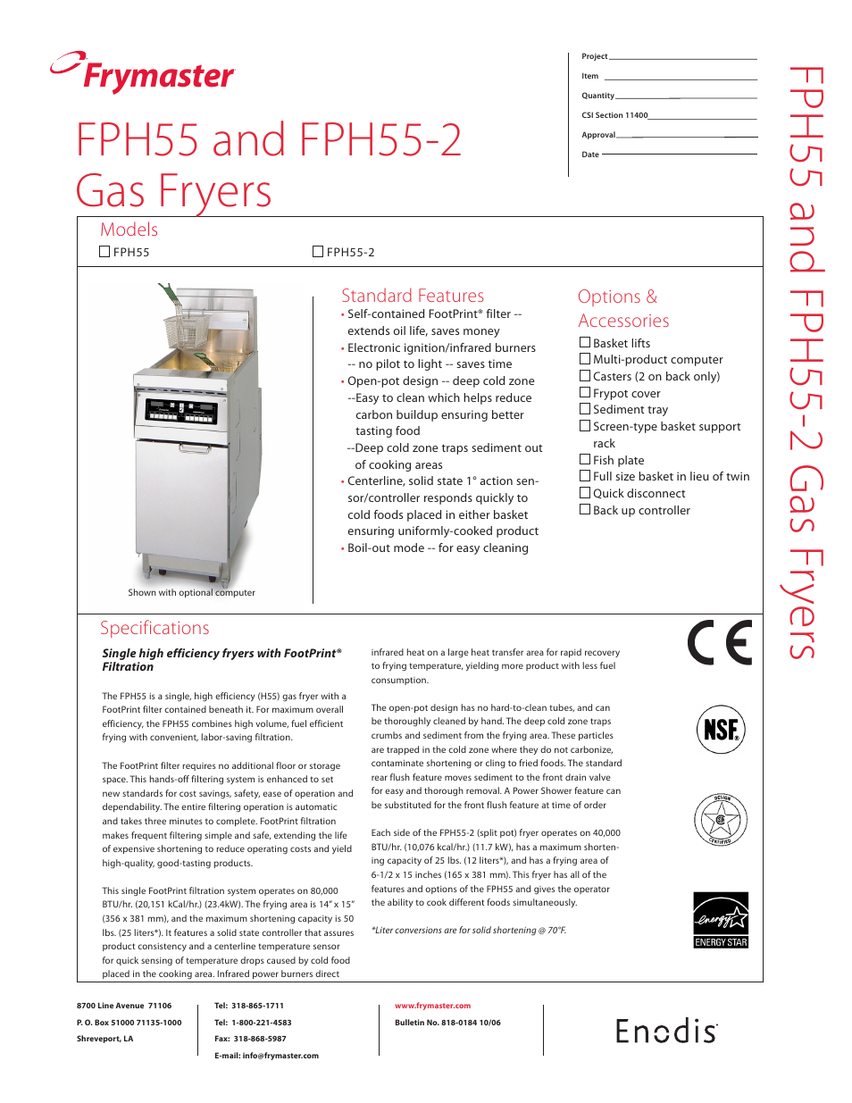 Frymaster FPH55-2 User Manual | 2 pages