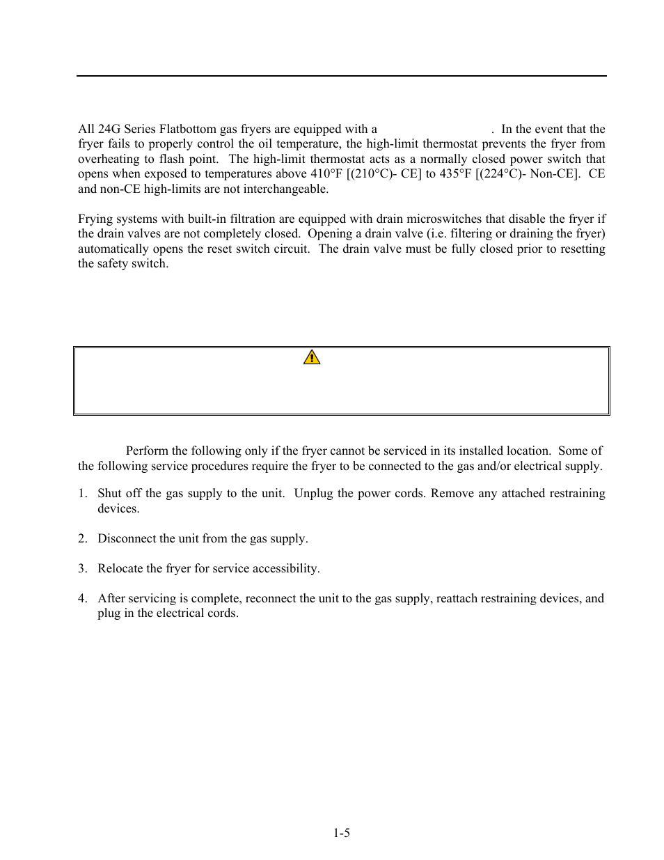 2 accessing fryers for servicing | Frymaster 2424G User Manual | Page 11 / 68