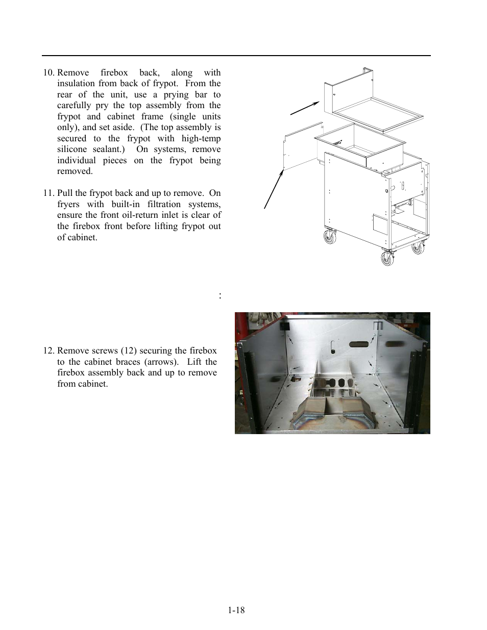 If the firebox requires replacement | Frymaster 2424G User Manual | Page 24 / 68