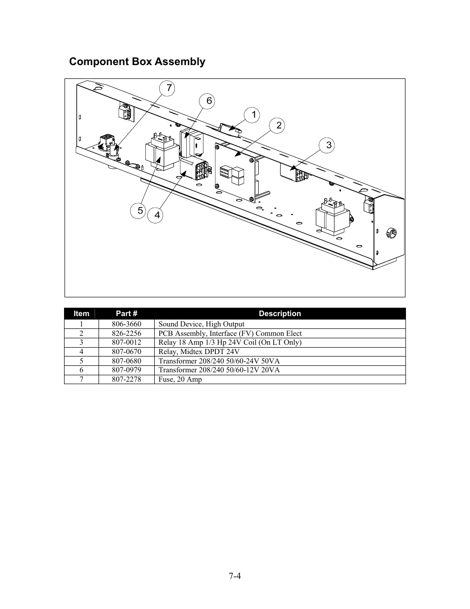 Component box assembly | Frymaster DECATHLON H50 User Manual | Page 39 / 70