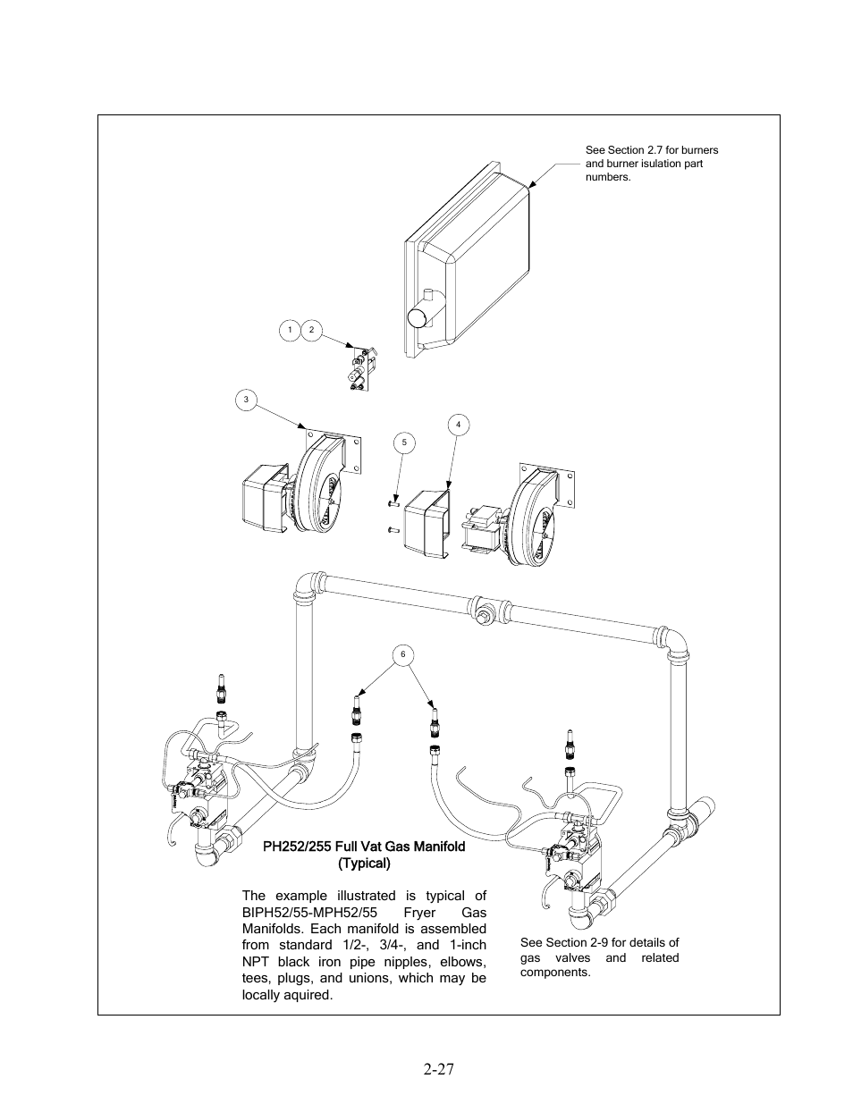 27 2.8 gas supply and combustion system components | Frymaster Enodis MPH52/55 SERIES User Manual | Page 80 / 90