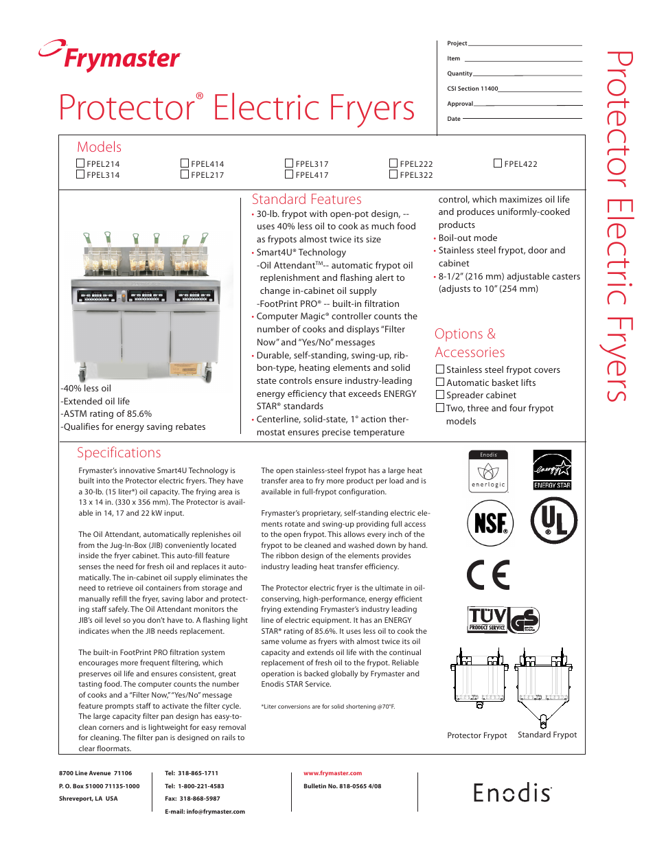 Frymaster FPEL422 User Manual | 2 pages