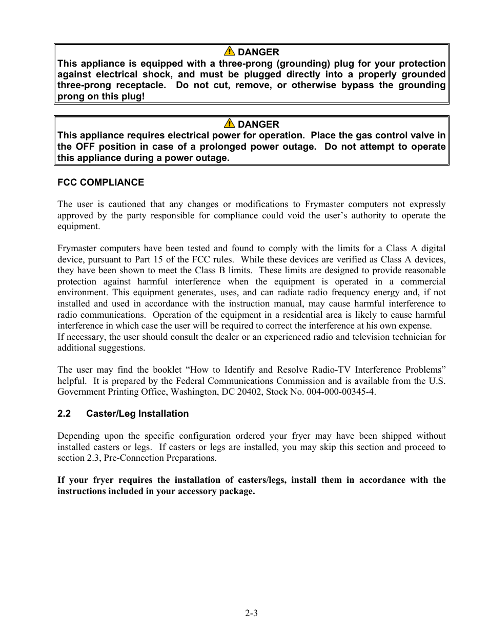 Frymaster 47 Series User Manual | Page 11 / 44