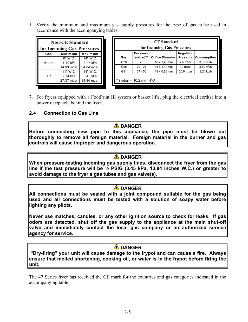 4 connection to gas line | Frymaster 47 Series User Manual | Page 13 / 44