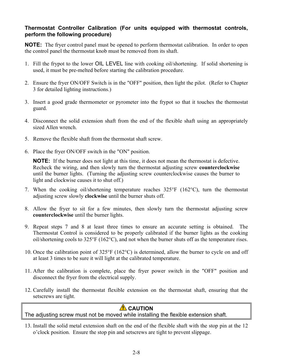 Frymaster 47 Series User Manual | Page 16 / 44