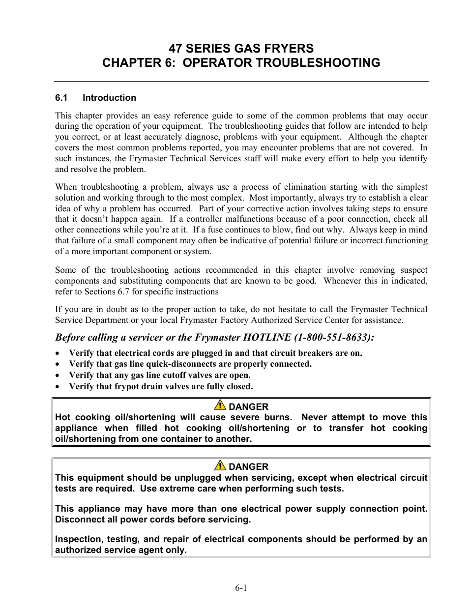 Frymaster 47 Series User Manual | Page 36 / 44