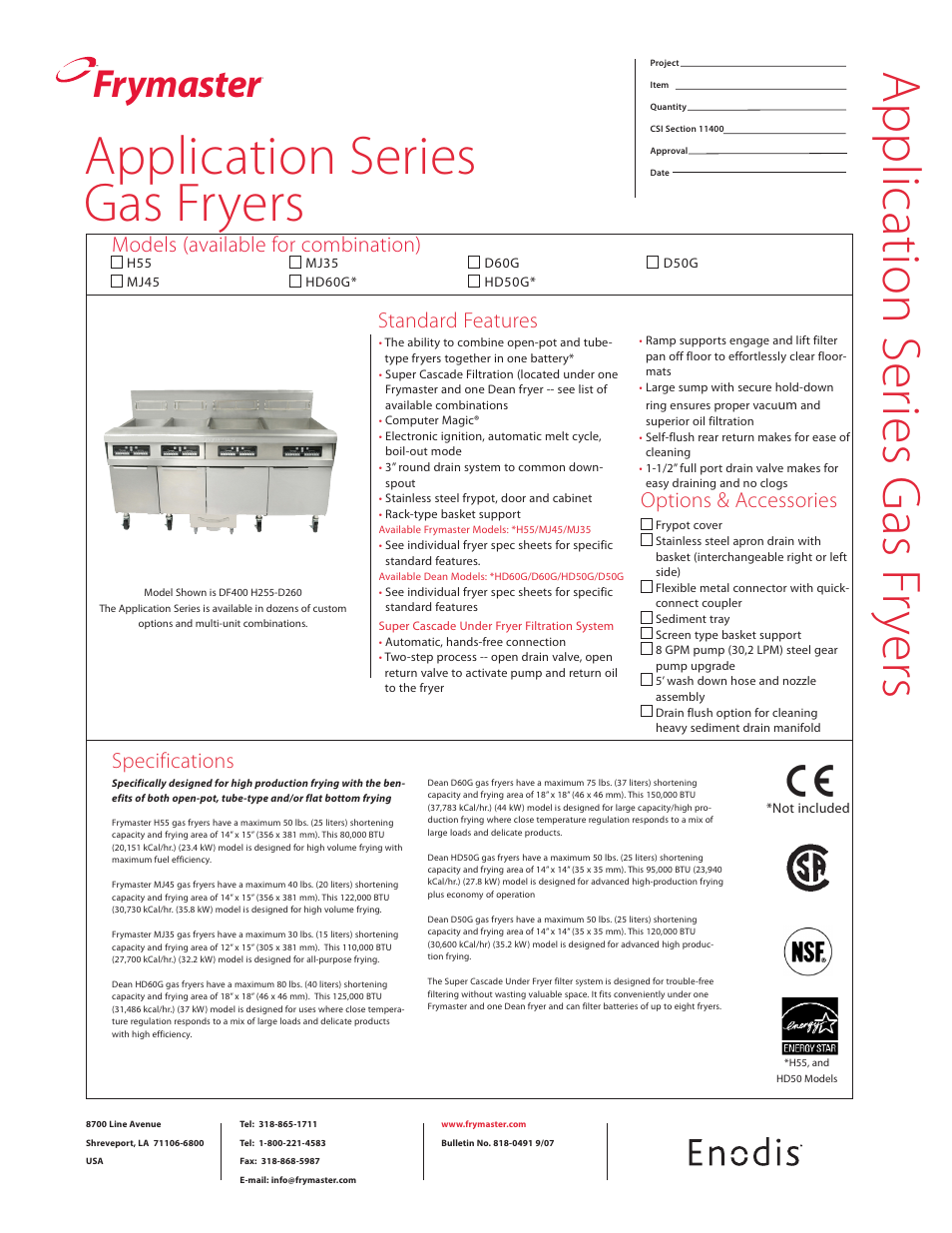 Frymaster HD60G User Manual | 2 pages