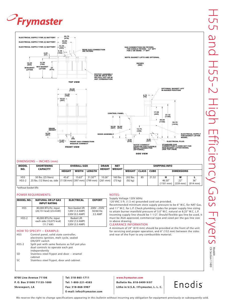 Frymaster | Frymaster H55-2 User Manual | Page 2 / 2