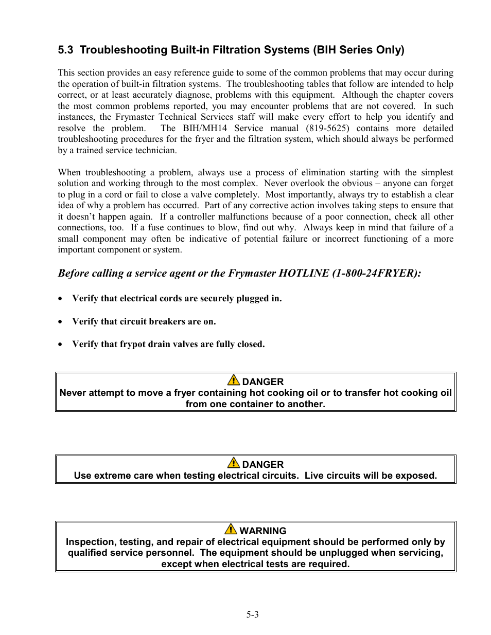 Frymaster BIH series User Manual | Page 25 / 27