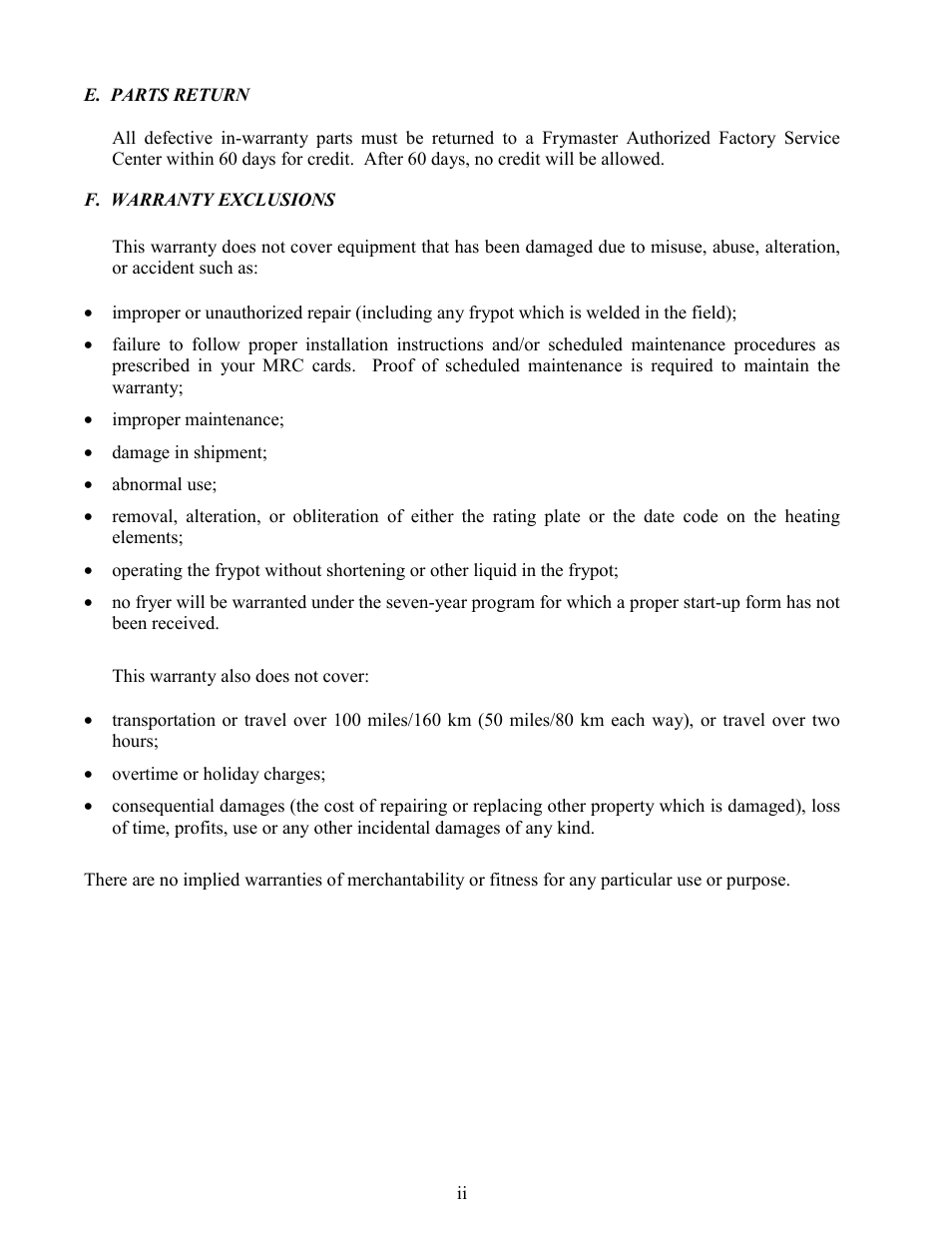 Frymaster BIH series User Manual | Page 4 / 27