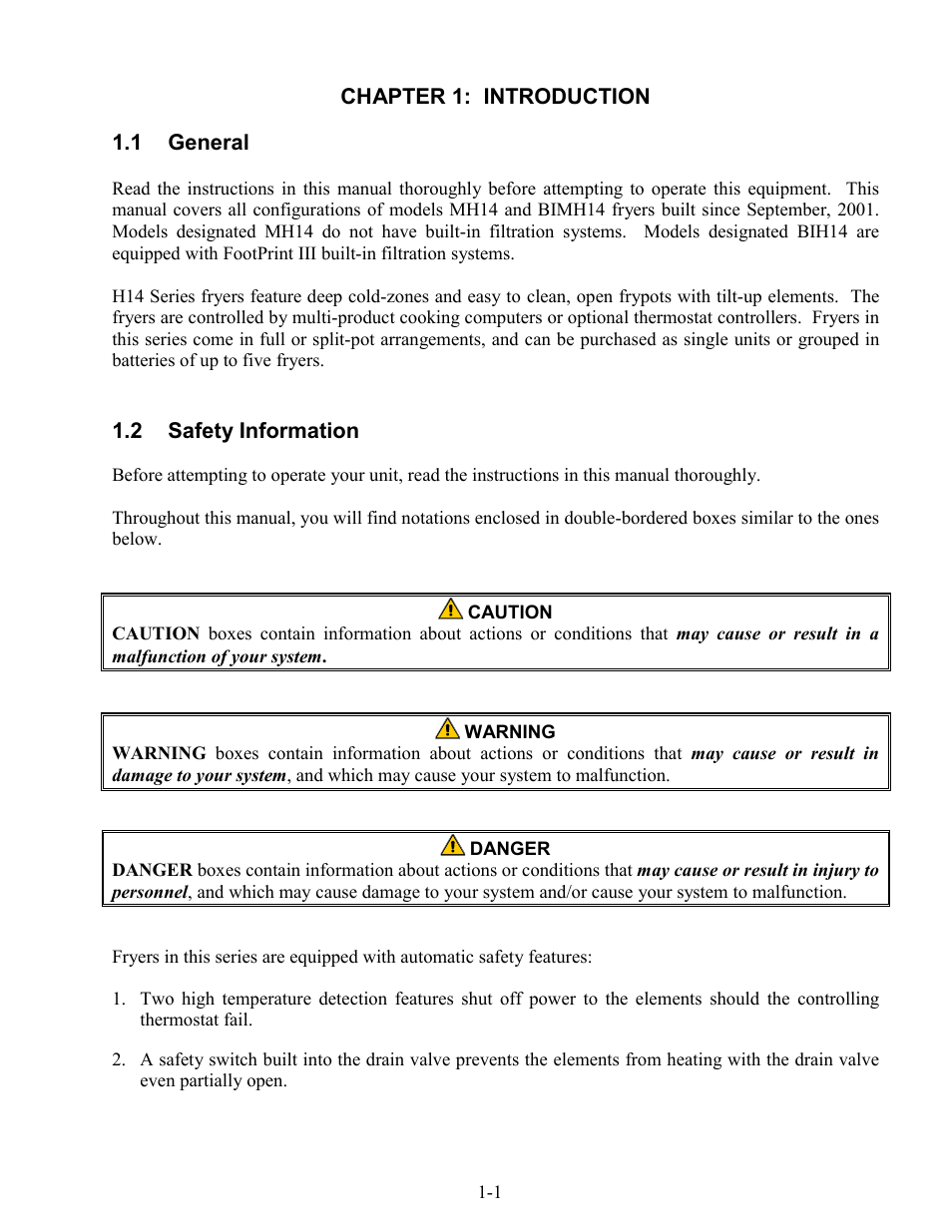 Frymaster BIH series User Manual | Page 5 / 27