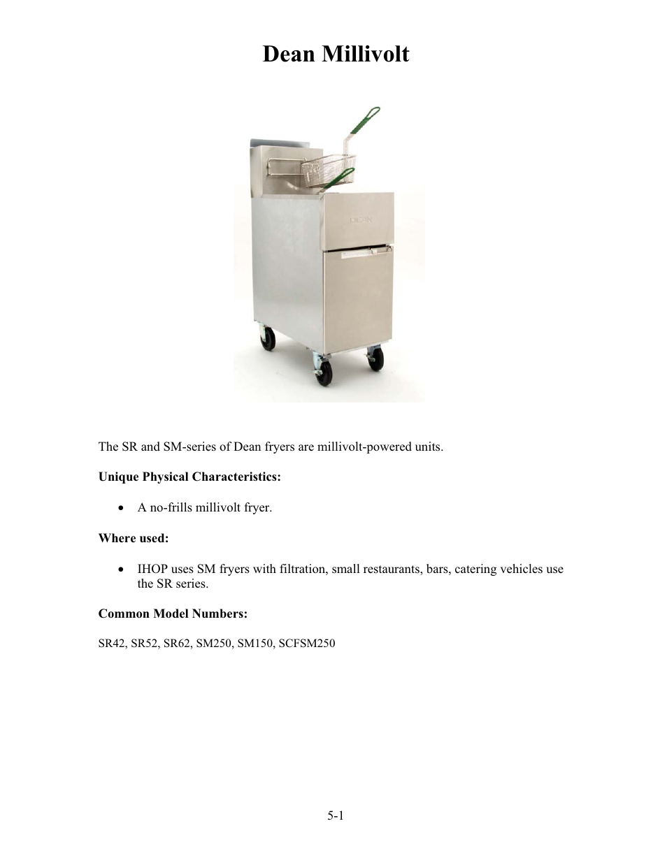 Dean millivolt | Frymaster h50 User Manual | Page 28 / 72