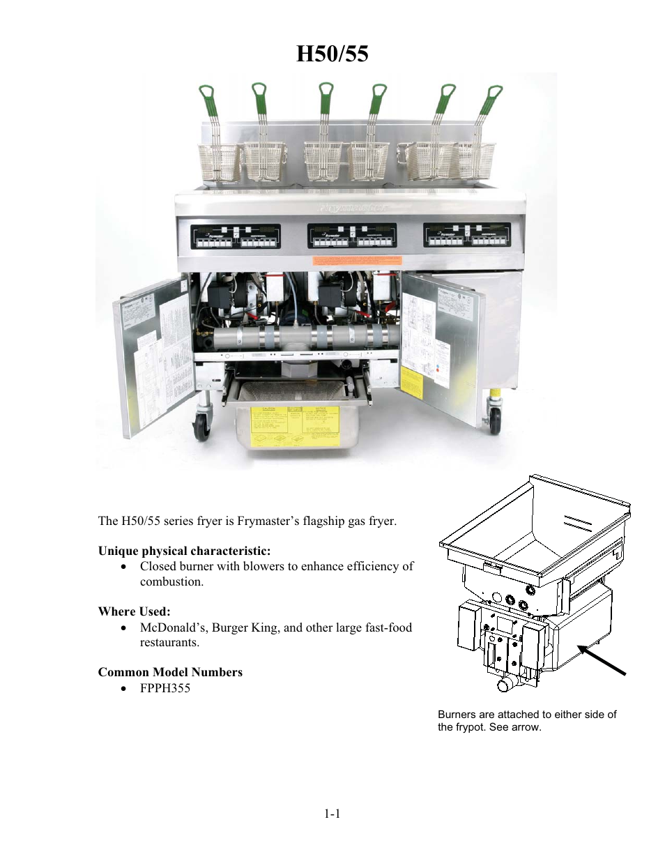 H50/55 | Frymaster h50 User Manual | Page 6 / 72