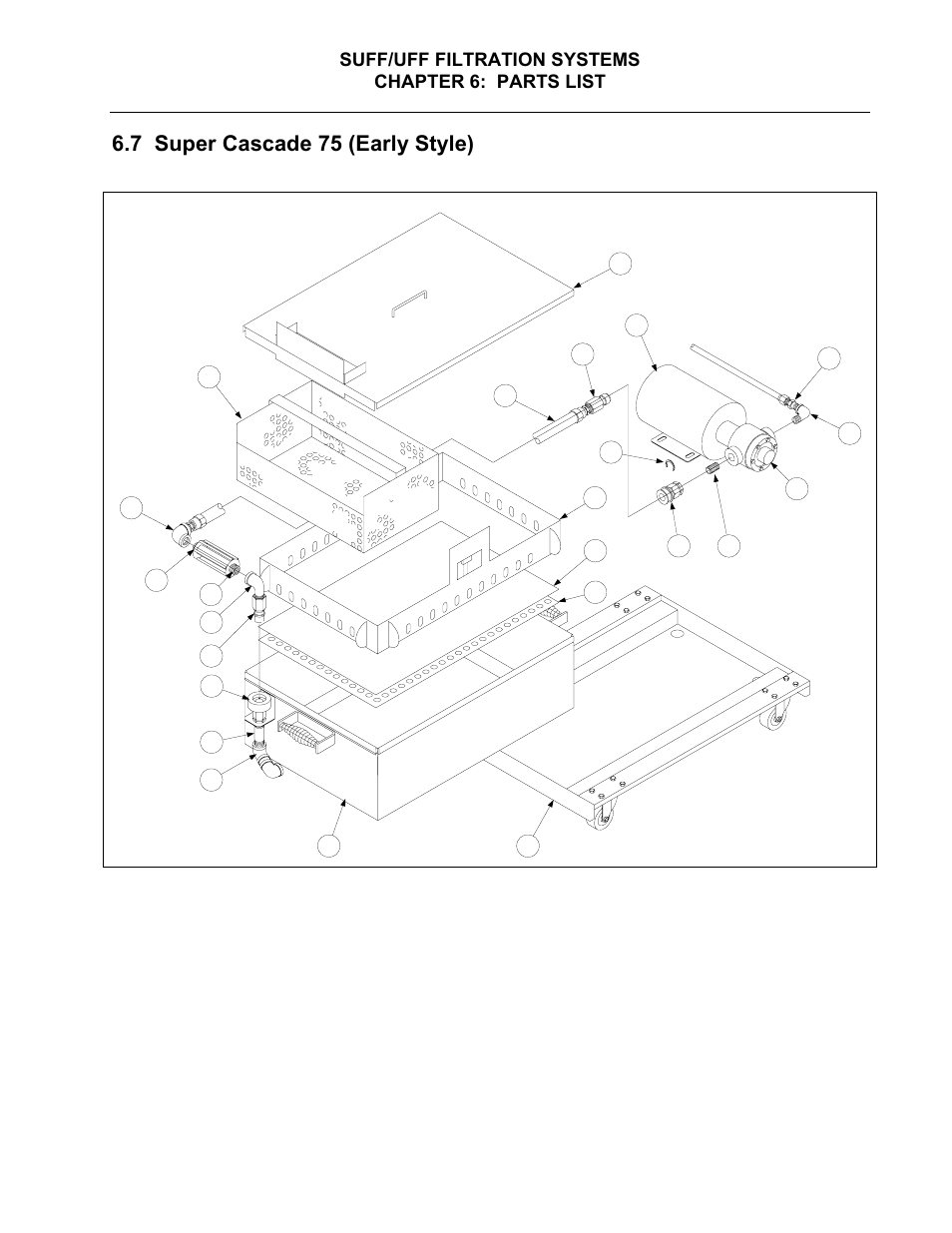7 super cascade 75 (early style) | Frymaster Single Under Fryer Filter (SUFF) User Manual | Page 43 / 54