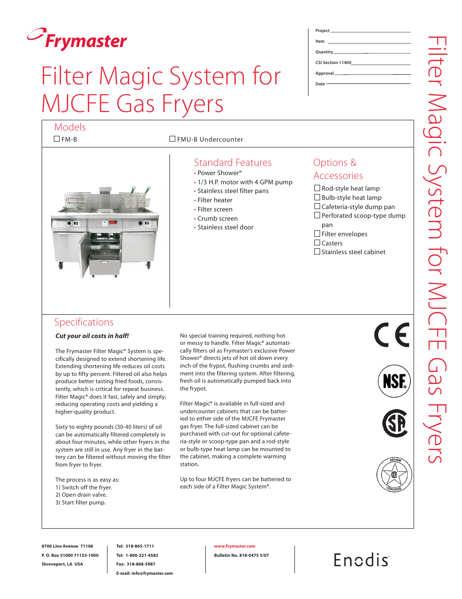 Frymaster FMU-B User Manual | 2 pages