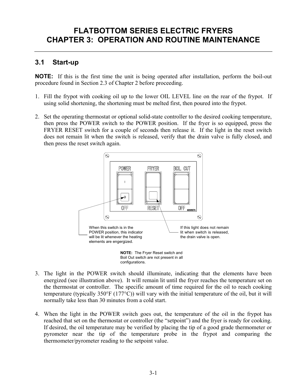 1 start-up | Frymaster Dean 2424E User Manual | Page 14 / 30