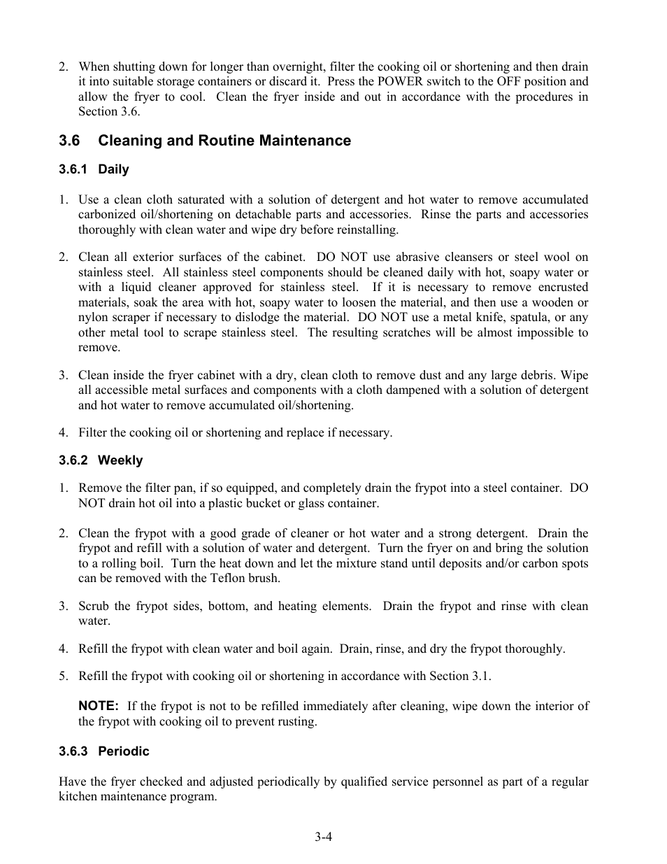 6 cleaning and routine maintenance | Frymaster Dean 2424E User Manual | Page 17 / 30