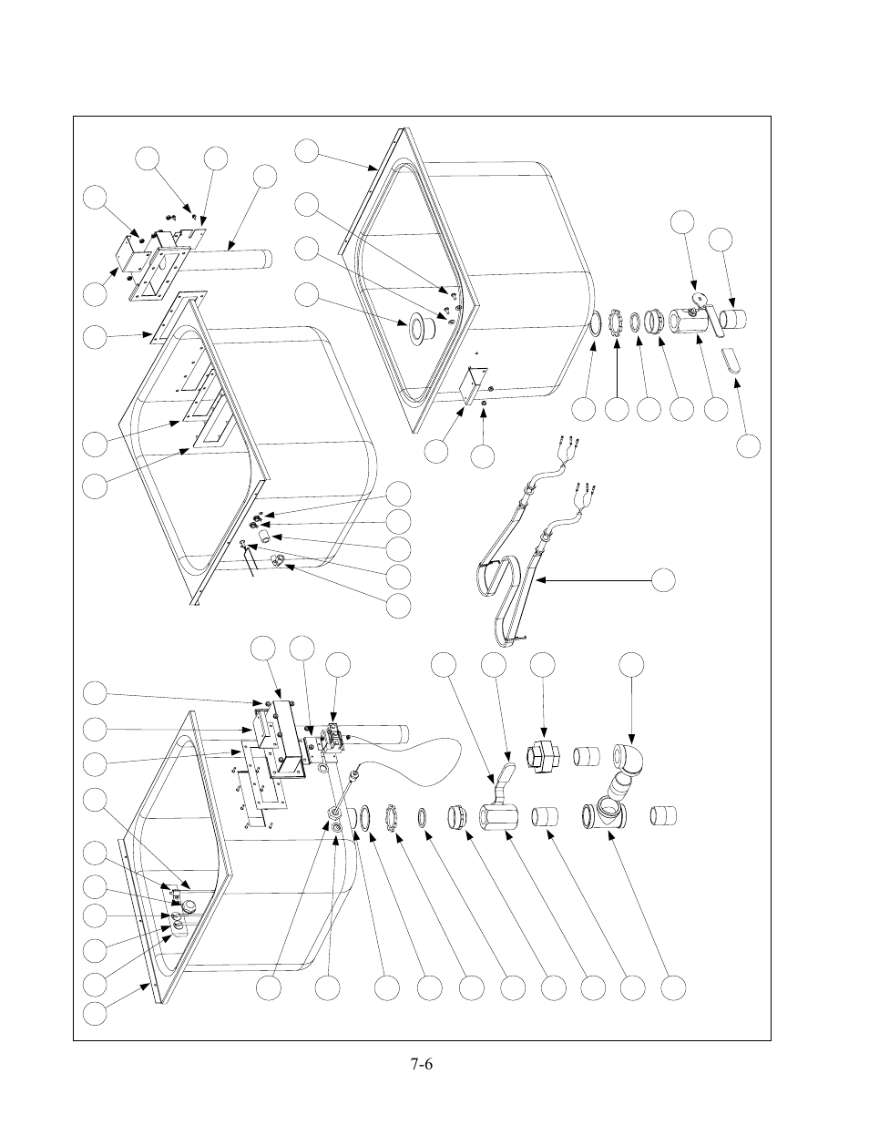 6 7.4 cookpot and rinse tank components | Frymaster 8SMS User Manual | Page 48 / 54