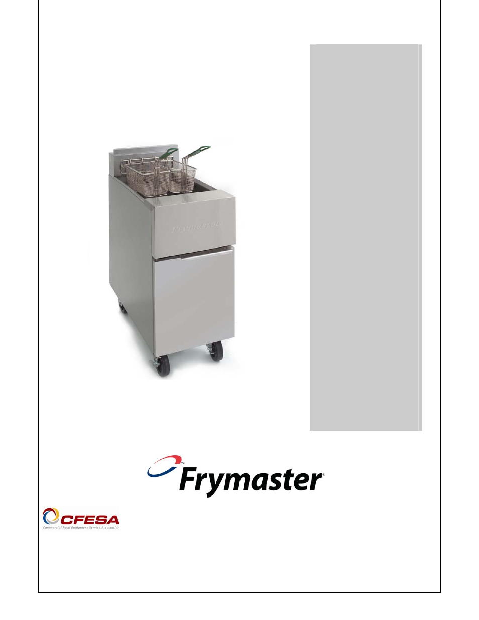 Frymaster GF14 User Manual | 24 pages