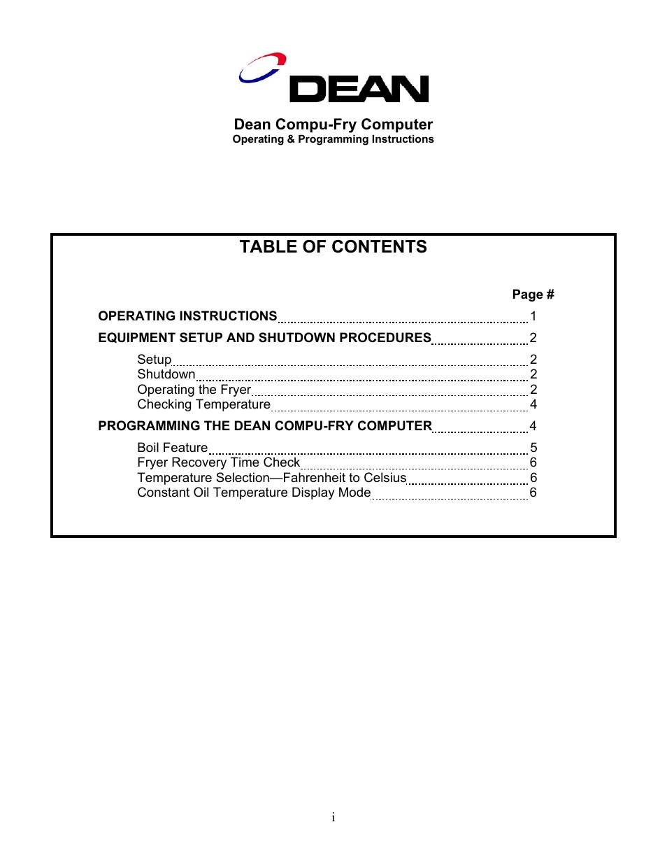 Frymaster Computer Dean Compu-Fry User Manual | Page 2 / 10