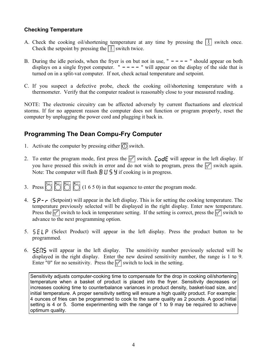 Frymaster Computer Dean Compu-Fry User Manual | Page 6 / 10