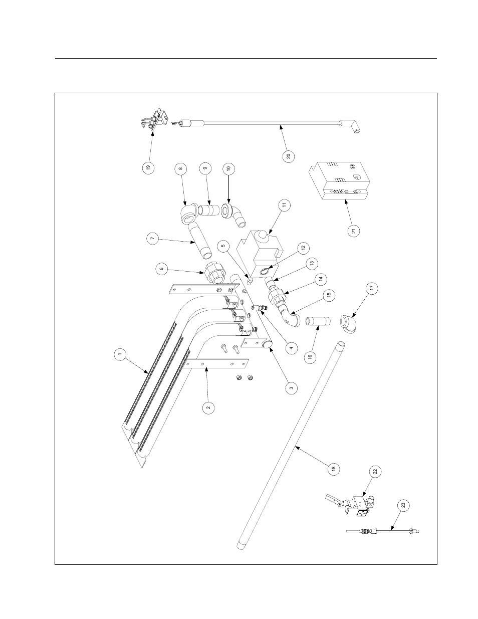 2 burner manifold and related components | Frymaster FLAT BOTTOM 2424G User Manual | Page 45 / 76