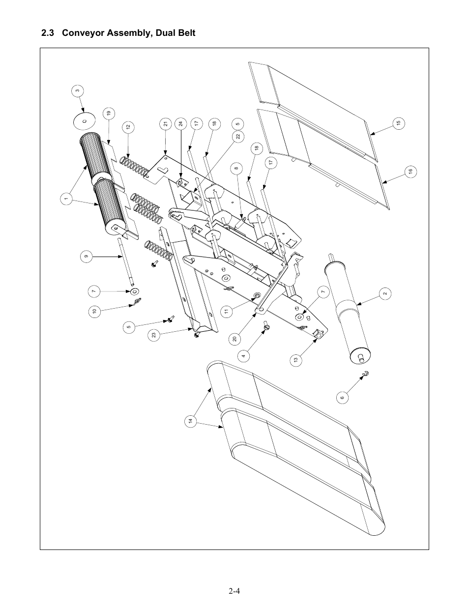 3 conveyor assembly, dual belt | Frymaster CT16 Series User Manual | Page 18 / 26