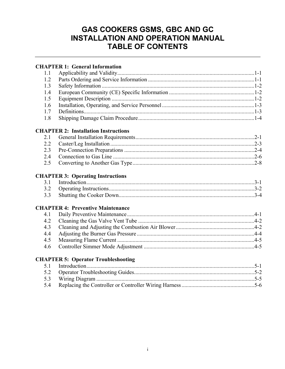Frymaster GC User Manual | Page 3 / 34